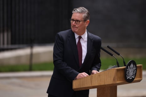 Keir Starmer at the end of his speech.