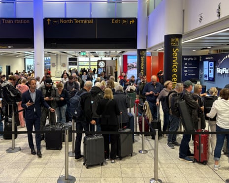 Passengers at Gatwick Airport's South Terminal