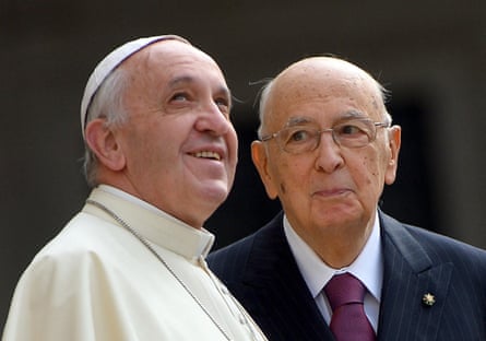 Pope Francis with then Italian president Giorgio Napolitano in 2013.