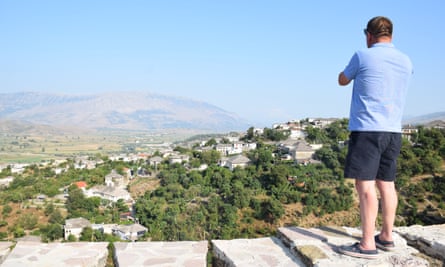 Tharik Hussain’s friend and guide Idar gazes across Gjirokastër