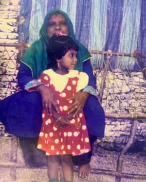 Rihula with her grandmother in the Maldives