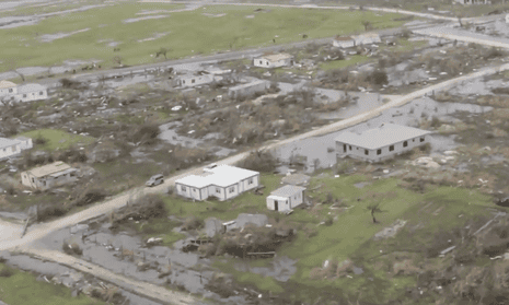 A screengrab from ABS TV showing the damage caused by Hurricane Irma in Barbuda.