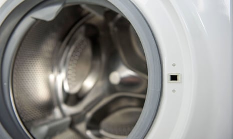 A Hotpoint washing machine, part of Whirlpool’s UK recall, along with Indesit models. The company says it has so far recalled 40% of appliances identified as potentially liable to catch fire.