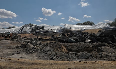 A grain warehouse destroyed by a Russian missile strike in Ukraine’s Odesa region.