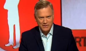 Andrew Bolt on the set of The Bolt Report on Channel Ten