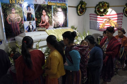 People attend the wake of Claudia Patricia Gómez González in the village of Los Mendoza in western Guatemala last year.
