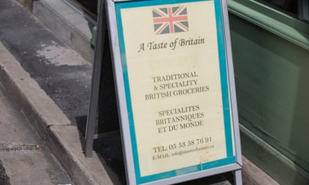 A sign for a shop selling British goods