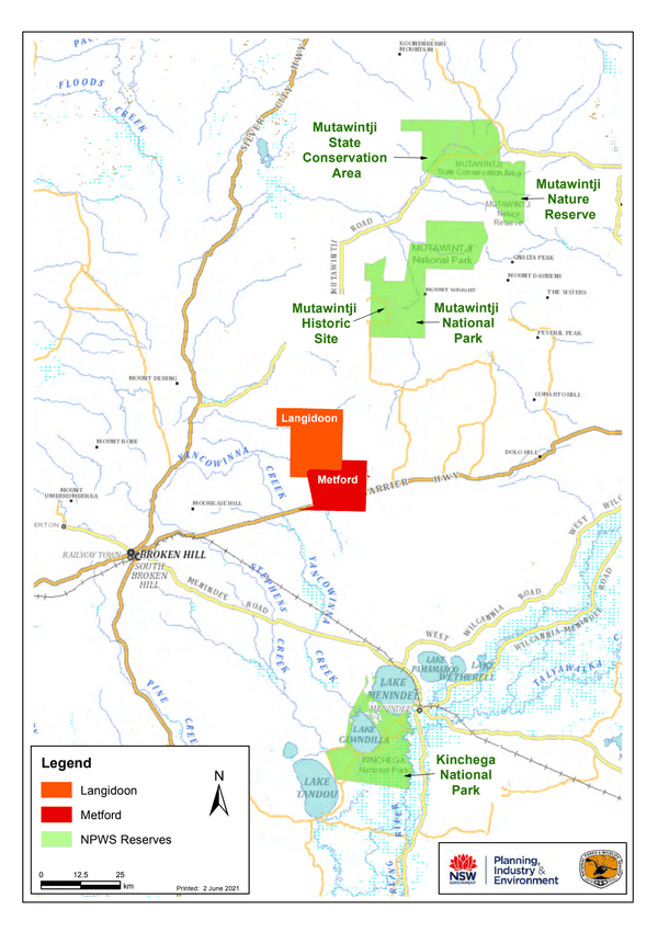 A map showing the purchased area.