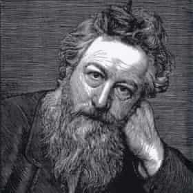 Woodcut of William Morris by R Bryden.