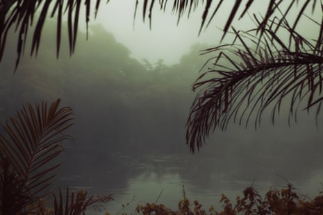 A misty lake
