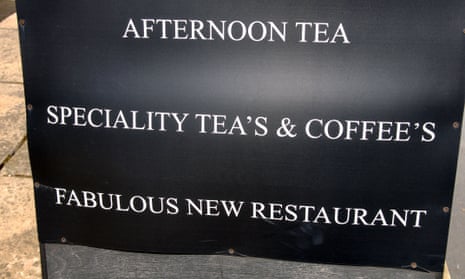 Sign with misuse of apostrophes