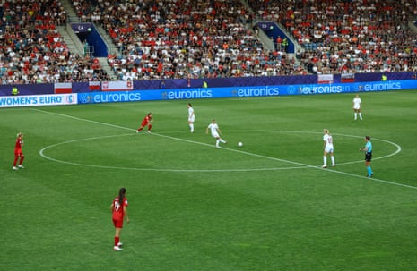 Denmark’s Josefine Hasbo passes to her teammate to get the game under way.