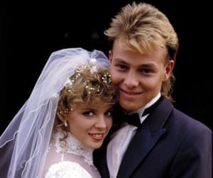 Kylie Minogue as Charlene and Jason Donovan as Scott at Neighbors in 1987.