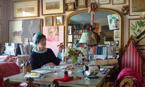 Min Hogg, photographed at home in London in 2017, at the sitting room table where she dreamed up her magazine.