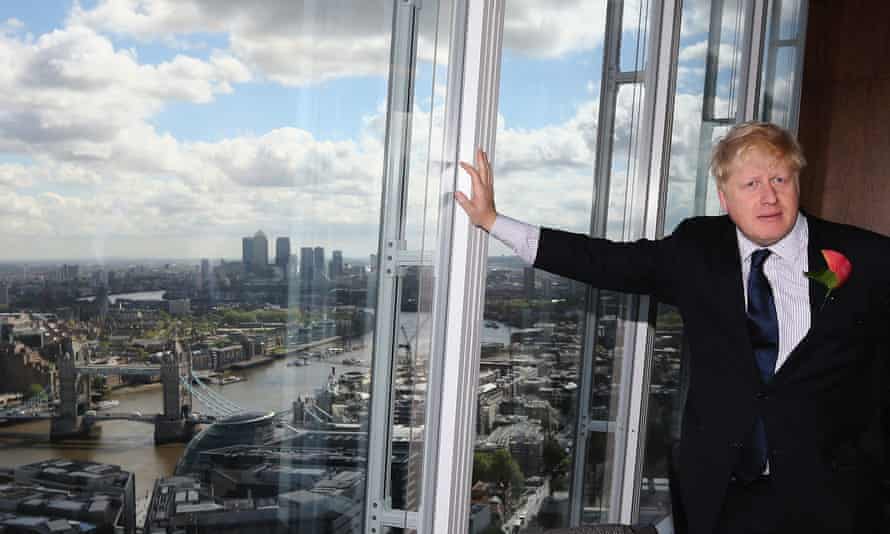 Boris Johnson in the Shard, London, 2014.