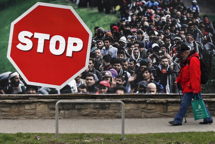 Image result for stop migrants stop terorism"