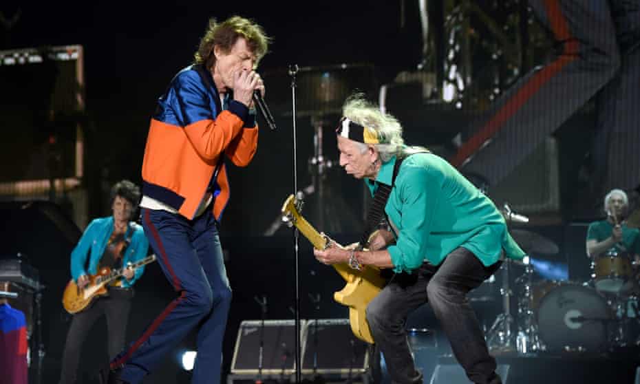 Ronnie Wood, Mick Jagger, Keith Richards and Charlie Watts of The Rolling Stones perform onstage during Desert Trip at The Empire Polo Club on October 7, 2016 in Indio, California