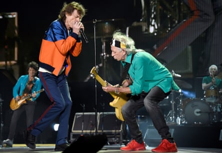 The Stones in action at Desert Trip, in October. Photograph: Kevin Mazur/Getty Images