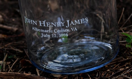 A jar to be filled with soil from the lynching site to commemorate the death of John Henry James.