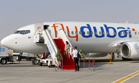 Flydubai plane at Dubai airshow