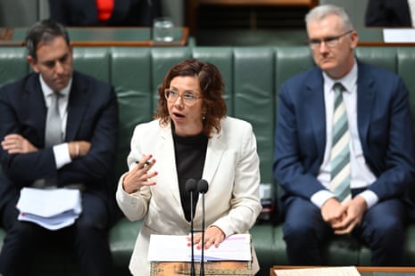 Minister for employment Amanda Rishworth during Question Time in the House of Representatives at Parliament House in Canberra, Monday, 27 October, 2025.
