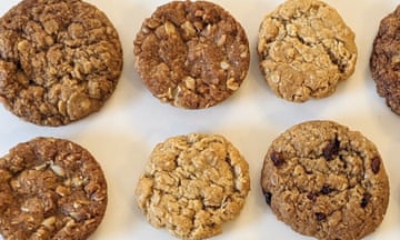 Topview of a selection of baked biscuits