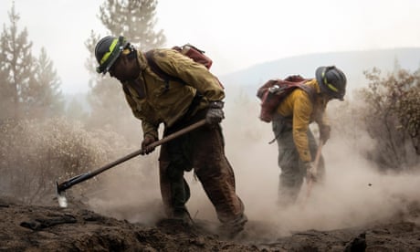 Firefighters continue to battle the Bootleg fire in Silver Lake, Oregon<br>Firefighters from New Mexico work amidst heavy ash and dust to help contain the Bootleg Fire near Silver Lake, Oregon, U.S., July 29, 2021. Picture taken July 29, 2021. REUTERS/Maranie Staab