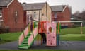 Report Claims Millions Of Children Suffer in "Rising Tide" Of UK Poverty<br>MANCHESTER, ENGLAND - DECEMBER 04: A children's play area sits next to terraced homes in the Gorton area of Manchester on December 04, 2018 in Manchester, England. A report by the Joseph Rowntree Foundation has claimed that over four million children are now living in poverty in the UK. The state of the nation report, UK Poverty 2018, says that in an average school classroom of 30 pupils, nine are now living in poverty. (Photo by Christopher Furlong/Getty Images)