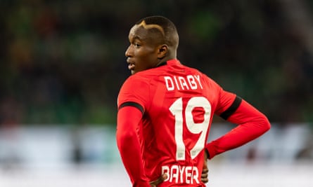 Moussa Diaby wearing the No 19 shirt for Leverkusen in 2019.