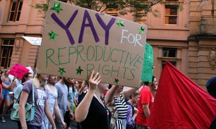 Pro-choice campaigners march in Brisbane in 2018.