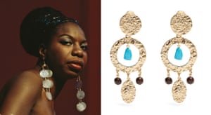 Nina Simone-inspired Oscar de la Renta hammered disc-drop clip-on earrings, £224, matchesfashion.com.