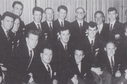 The Glenavon team from 1960 pose for a photo