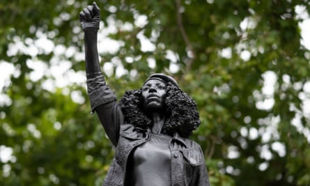 A sculpture by local artist Marc Quinn, of Black Lives Matter protester Jen Reid was placed on the plinth where the Edward Colston statue used to stand. It was subsequently ordered to be removed.
