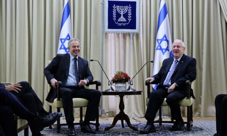 Tony Blair with Reuven Rivlin on Blair’s official visit to Jerusalem in December last year. 