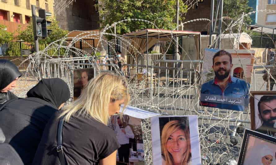 Relatives of the victims of Beirut Port blast gather during a protest demanding the fair conduct of the investigation and the discovery of those responsible for explosion in the Port of Beirut on Aug 4th in 2020, outside the Parliament building in Beirut, Lebanon on 10 July 2021. The EU is developing a sanctions regime against Lebanon’s leaders.