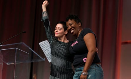 McGowan with Tarana Burke, the originator of the #MeToo movement at the Women’s Convention in Detroit, October 2017.
