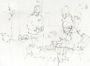 Syrians Cooking Breakfast Outside, 2015 by Nick Ellwood