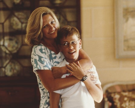 Anna Murdoch-Mann with her son, James, in 1985