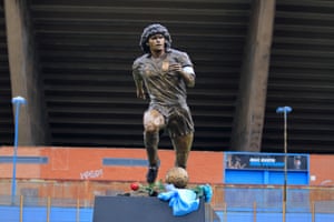 A statue dedicated to Diego Maradona