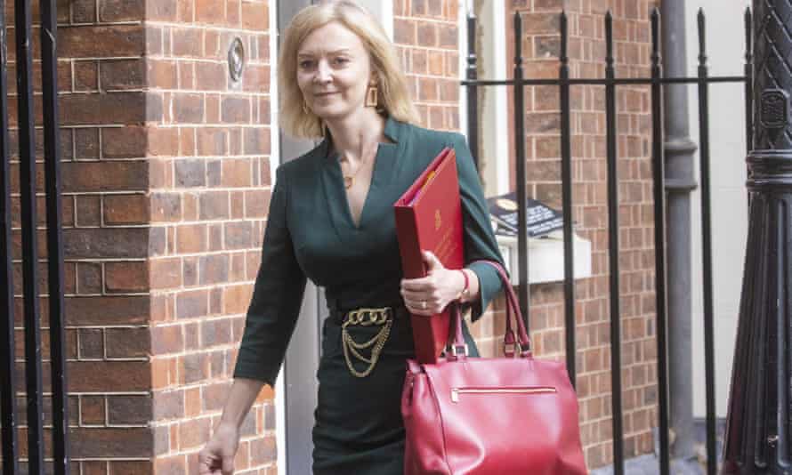 Newly appointed foreign secretary Liz Truss in Downing Street on Friday for the first cabinet meeting of Boris Johnson’s reshuffled team. 