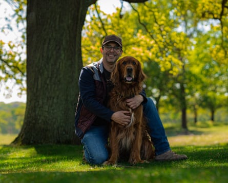 Henry Biggs and his lovely dog pose for the camera in the sunshine