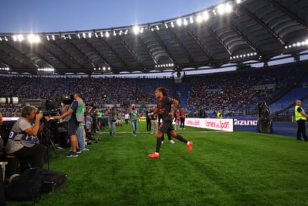 Diego Moreira celebrates scoring during the Serie A match between Lazio and Milan