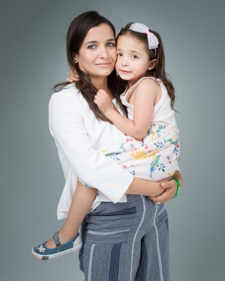 Waad al-Kateab and her daughter Sama in London last month.