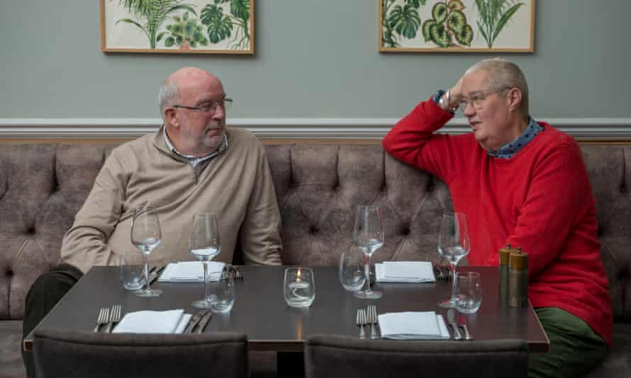 Dining crossed the dividers Ian (left) and Kevin