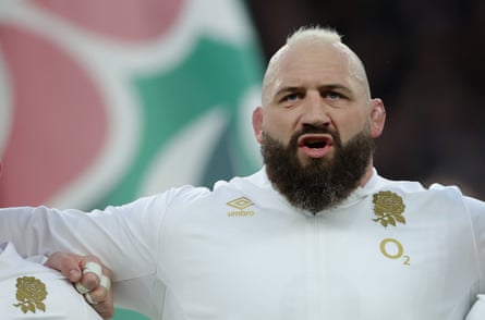 England prop Joe Marler sings the national anthem during the Six Nations 2024 rugby union international match between England and Wales at Twickenham