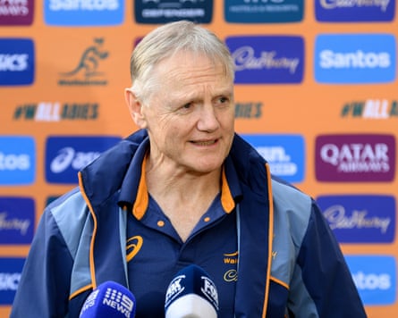 Joe Schmidt speaking at a press conference.