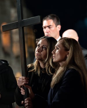 ‘Way of the Cross’ torchlight procession on Good Friday in front of Rome’s Colosseum.