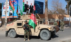 A roadside checkpoint in Herat, Afghanistan