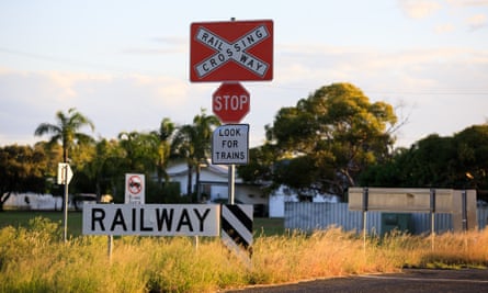 Rail crossing signs in Narrabri, NSW