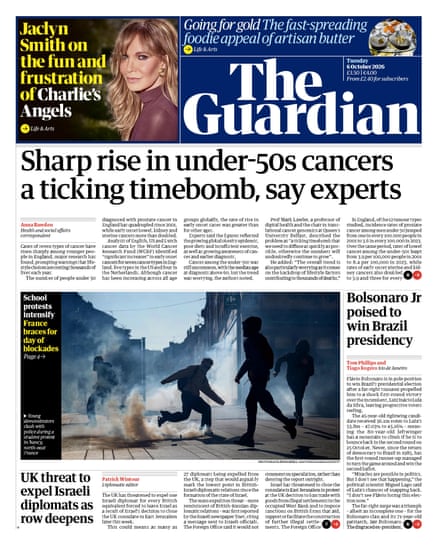 Guardian front page 6 Oct